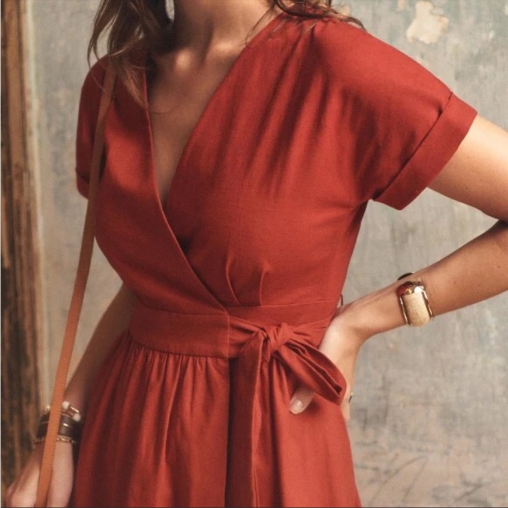Sezane Rust Midi Dress